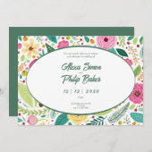 Invitation Mariage de modèle floral (Devant / Derrière)