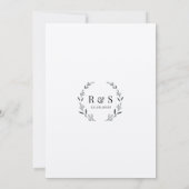 Invitation Mariage de monogramme à feuille rustique de premiè (Dos)
