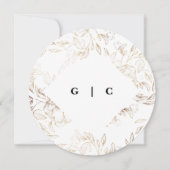 Invitation Mariage de monogramme blanc élégant dessiné (Devant)