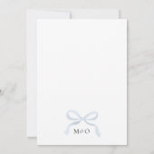 Invitation Mariage de monogramme bleu foncé moderne (Dos)
