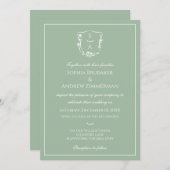 Invitation Mariage de monogramme classique Eucalyptus Floral  (Devant / Derrière)