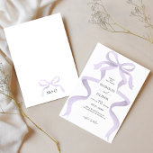 Invitation Mariage de Monogramme de Bow violet élégant modern