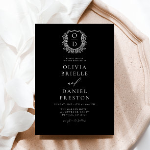 Invitation Mariage de Monogramme de Cimier Floral Formel