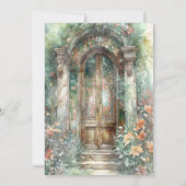 Invitation Mariage de monogramme de couleur verte terreuse (Dos)