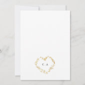 Invitation Mariage de monogramme de couronne cardiaque (Dos)