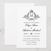 Invitation Mariage de monogramme de couronne royale (Devant / Derrière)