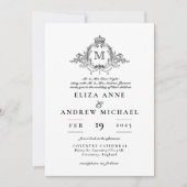 Invitation Mariage de monogramme de couronne royale (Devant)