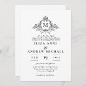 Invitation Mariage de monogramme de couronne royale (Devant / Derrière)