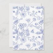 Invitation Mariage de monogramme de la crête bleue Regency (Dos)