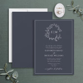 Invitation Mariage de monogramme de la marine officielle