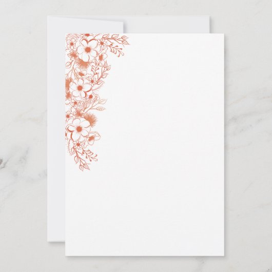 Invitation Mariage de monogramme de pêche (Dos)