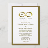 Invitation Mariage de monogramme de poignée d'infinité or dor (Devant)