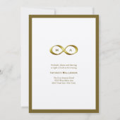 Invitation Mariage de monogramme de poignée d'infinité or dor (Dos)