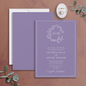 Invitation Mariage de monogramme de poitrine de Lavande