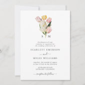 Invitation Mariage de monogramme de printemps (Devant)