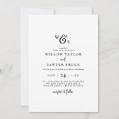 Invitation Mariage de monogramme de script rustique (Devant)