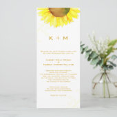 Invitation Mariage de monogramme de tournesol du Sud (Debout devant)