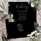 Invitation Mariage de Monogramme de verdure Botanique Blanc N