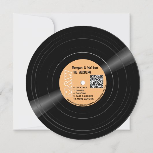 Invitation Mariage de monogramme de vinyle (Dos)