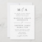 Invitation Mariage de monogramme d'élégance moderne (Devant)