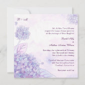 Invitation Mariage de monogramme d'Hydrangée violette (Devant)