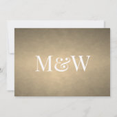 Invitation Mariage de monogramme d'or ivoire moderne (Dos)