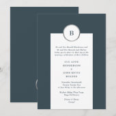 Invitation Mariage de monogramme du cercle d'huile marine et  (Devant / Derrière)