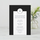 Invitation Mariage de monogramme du cercle d'huile noire et d (Debout devant)