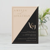 Invitation Mariage de monogramme élégant et moderne (Debout devant)