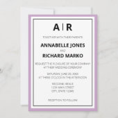 Invitation Mariage de monogramme élégant et moderne (Devant)