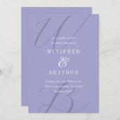 Invitation Mariage de monogramme élégant moderne (Devant / Derrière)