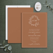 Invitation Mariage de monogramme en terre cuite