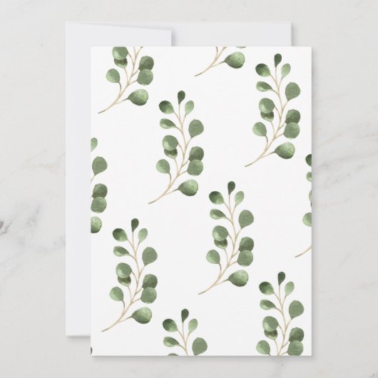 Invitation Mariage de monogramme feuille vert moderne (Dos)