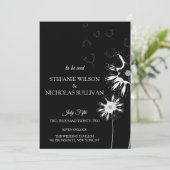 Invitation Mariage de monogramme floral délicieux et minimal  (Debout devant)