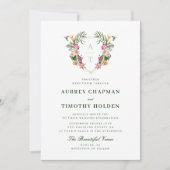 Invitation Mariage de monogramme floral tropical (Devant)