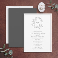 Mariage de monogramme gris moderne