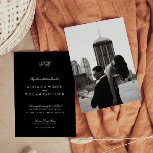 Invitation Mariage de monogramme minimaliste moderne