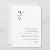 Invitation Mariage de monogramme minimaliste Whimsical (Devant)