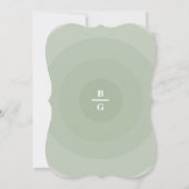 Invitation Mariage de monogramme moderne Sage Green (Dos)