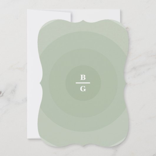 Invitation Mariage de monogramme moderne Sage Green (Dos)