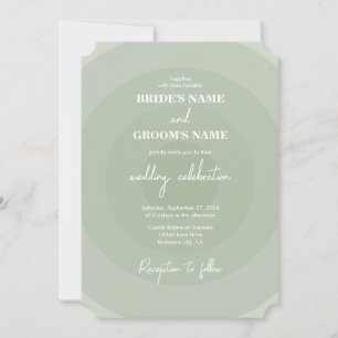 Invitation Mariage de monogramme moderne Sage Green