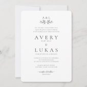 Invitation Mariage de monogramme noir (Devant)