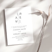 Invitation Mariage de monogramme noir blanc