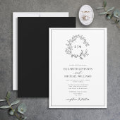 Invitation Mariage de monogramme noir blanc
