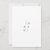Invitation Mariage de monogramme noir blanc (Dos)