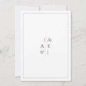 Invitation Mariage de Monogramme noir blanc classique (Dos)