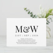 Invitation Mariage de monogramme noir virtuel moderne (Debout devant)