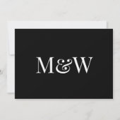 Invitation Mariage de monogramme noir virtuel moderne (Dos)