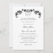 Invitation Mariage de monogramme officiel blanc et noir (Devant)