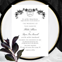 Mariage de monogramme officiel blanc et noir